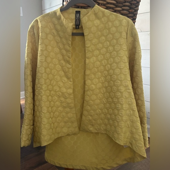 Marla WayneGold Textured Jacket yellow in size small